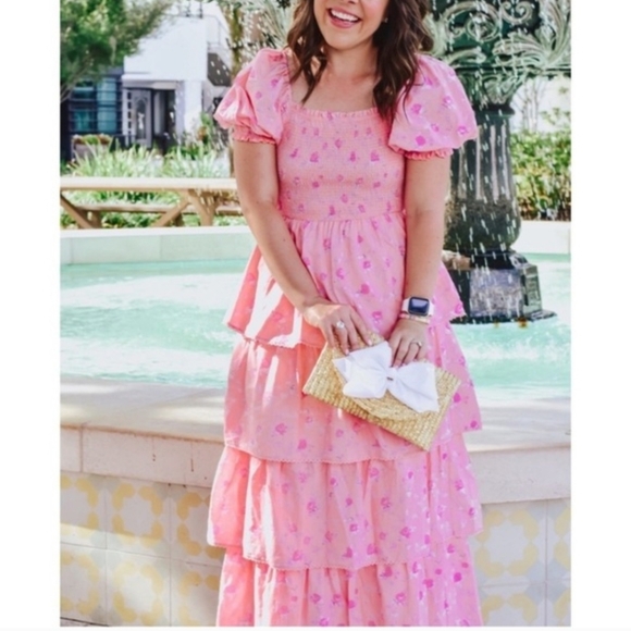 LoveShackFancy X Target Simone Pink Tiered Ruffle Maxi Dress - Picture 2 of 15